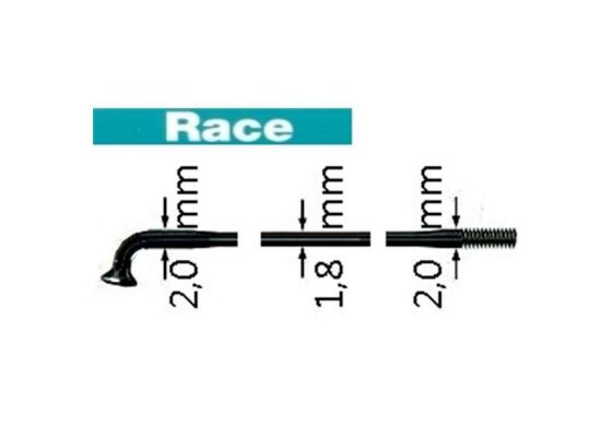 Sapim Race schwarz gebogen 268 mm