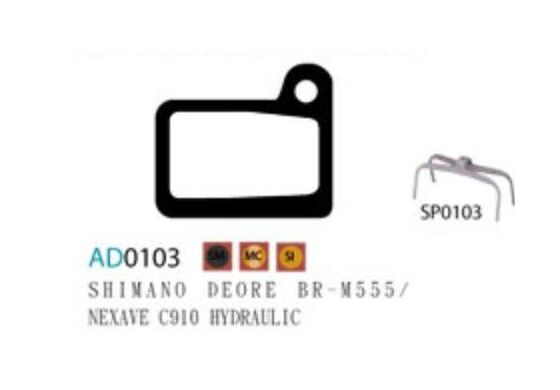 Ashima Bremsbeläge Semi Metal für Shimano Deore M555, Nexave Set mit 4 Belägen